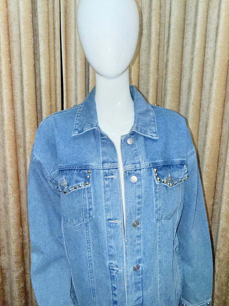 H&M Light Blue Studded Denim Jacket